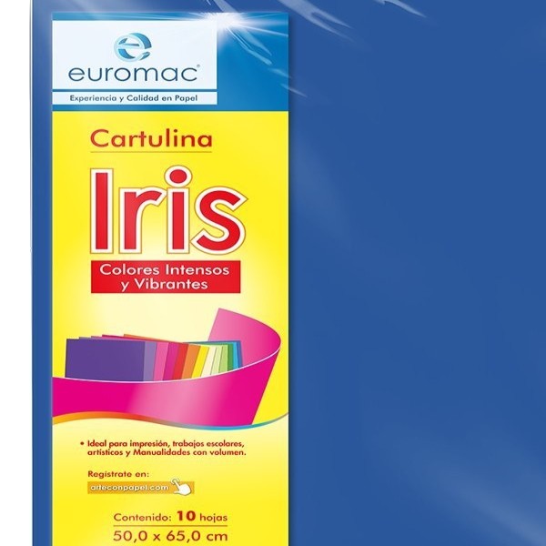 CARTULINA IRIS 2C 50X65CM 180G. AZUL REY PZA